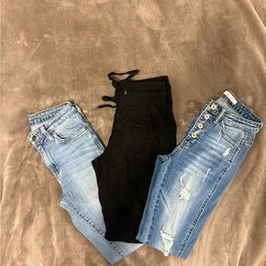 Black Joggers and Blue Distressed Jeans Bundle